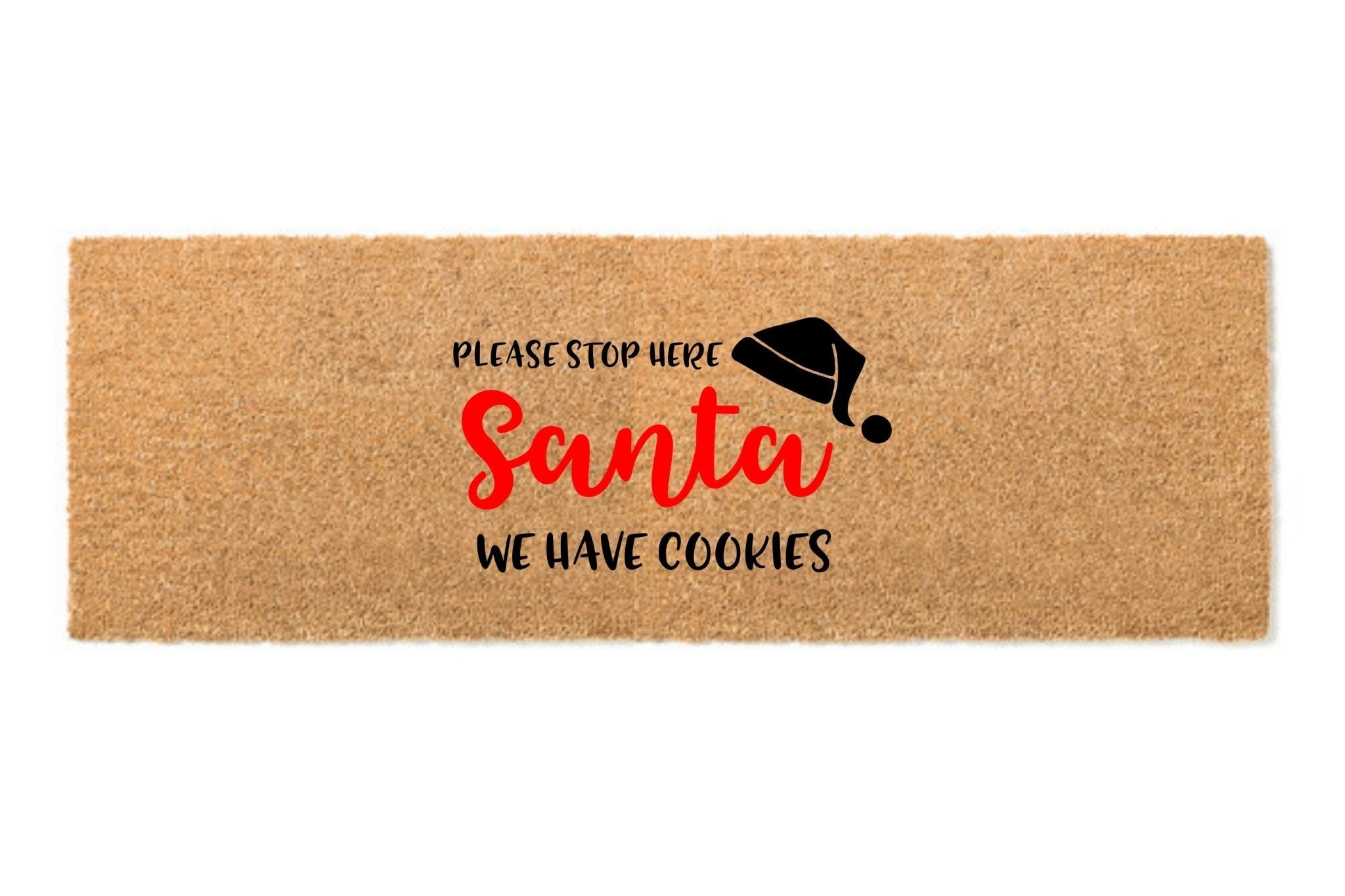 Please stop here Santa We have cookies doormat-5
